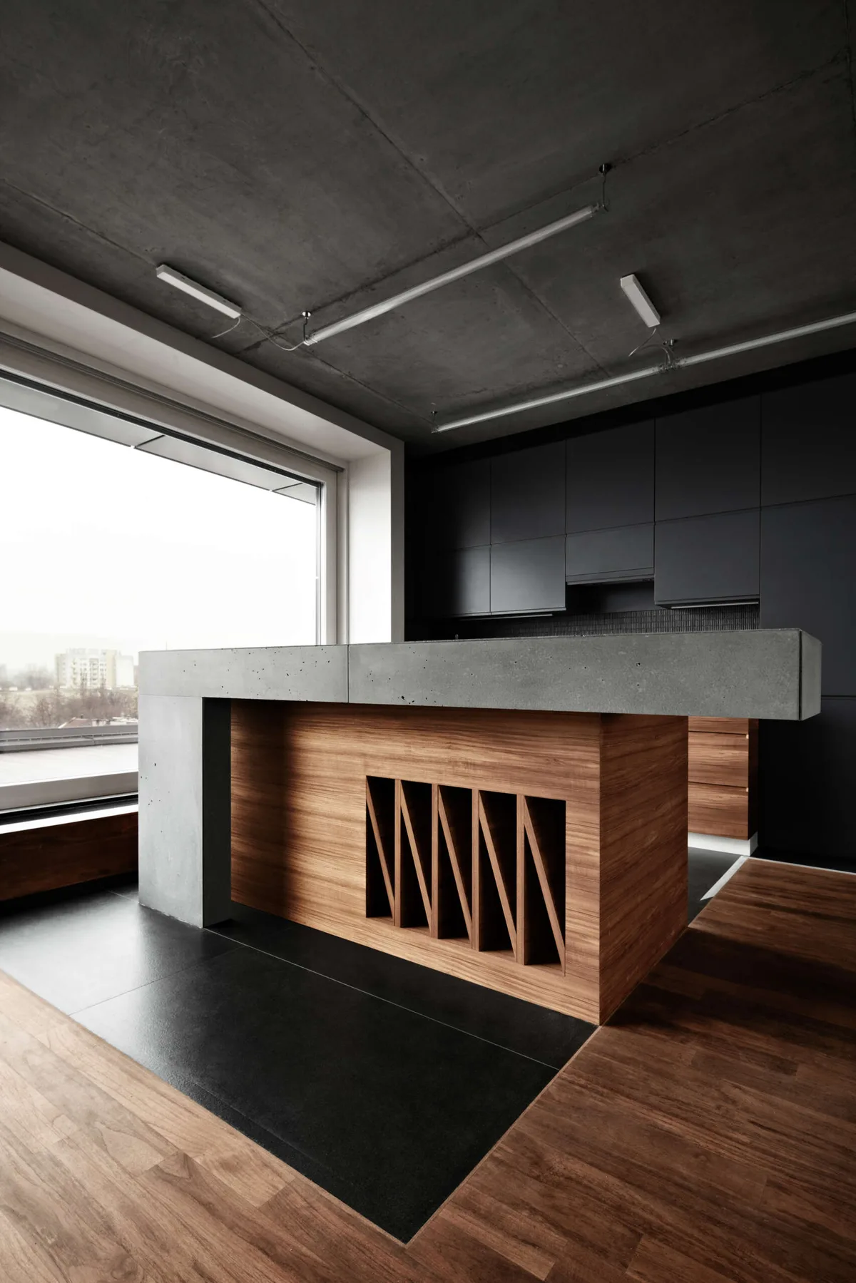 Beton architektoniczny na ścianę w kuchni