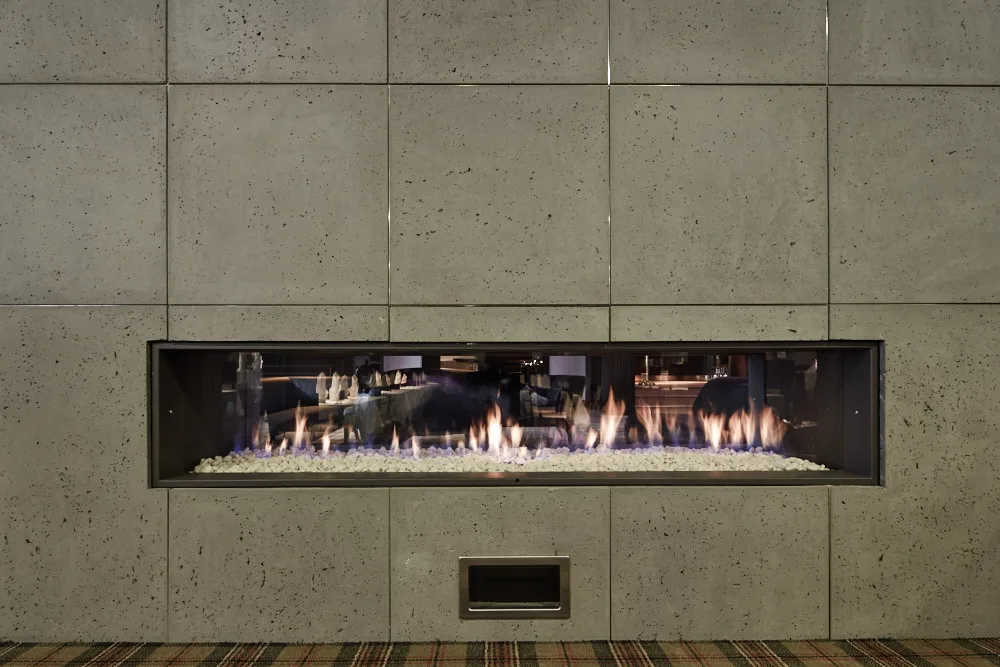 Concrete wall panels concreAte ash 120 x 60 cm custom dimensions — Hotel Bristol / Busko Zdrój