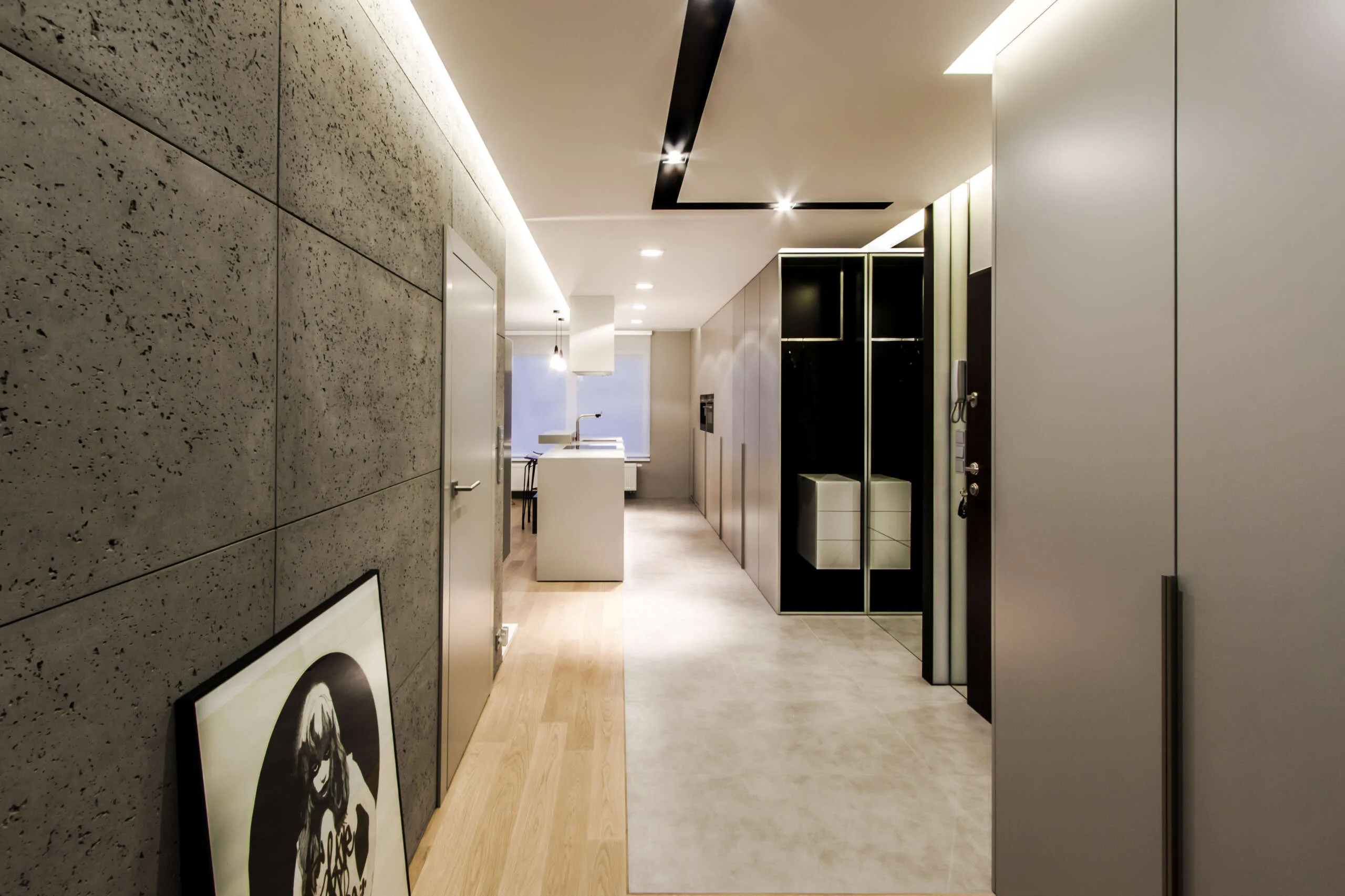 Architectural concrete — hol Mieszkanie prywatne / Kraków